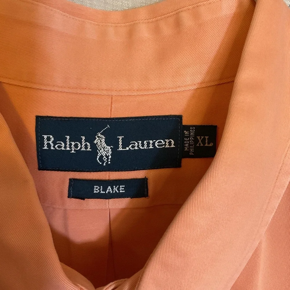 Men's Ralph Lauren Peach Long Sleeve Button‎ Up Size XLarge